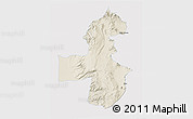 Shaded Relief 3D Map of Pica, single color outside