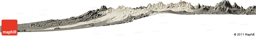 Shaded Relief Horizon Map of Pica, darken