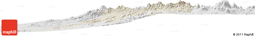Shaded Relief Horizon Map of Pica, lighten, desaturated Shaded Relief Horizon Map of Pica, lighten, desaturated