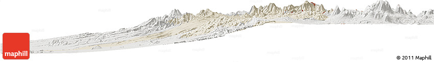 Shaded Relief Horizon Map of Pica, lighten, semi-desaturated Shaded Relief Horizon Map of Pica, lighten, semi-desaturated