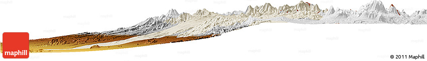 Shaded Relief Horizon Map of Pica, physical outside