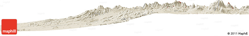 Shaded Relief Horizon Map of Pica