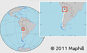 Gray Location Map of Pica, highlighted country, highlighted parent region, within the entire country