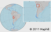 Gray Location Map of Pica, highlighted parent region, within the entire country, hill shading