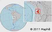 Gray Location Map of Pica, hill shading