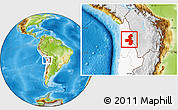 Physical Location Map of Pica, highlighted country