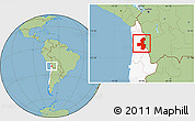 Savanna Style Location Map of Pica, highlighted country