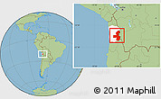 Savanna Style Location Map of Pica, highlighted parent region