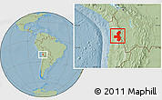 Savanna Style Location Map of Pica, hill shading