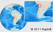 Shaded Relief Location Map of Pica, highlighted parent region, within the entire country