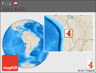 Shaded Relief Location Map of Pica, highlighted parent region