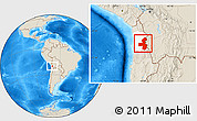 Shaded Relief Location Map of Pica, highlighted parent region