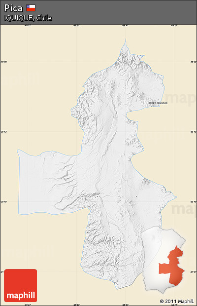Classic Style Map of Pica, single color outside