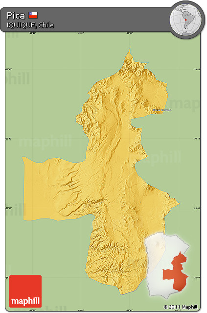 Savanna Style Map of Pica, single color outside