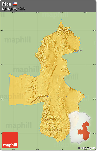 Savanna Style Map of Pica, single color outside