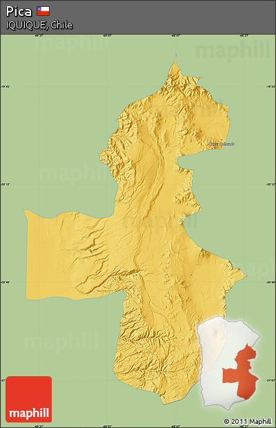 Savanna Style Map of Pica, single color outside