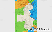 Shaded Relief Map of Pica, political outside