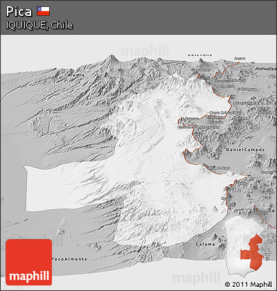 Gray Panoramic Map of Pica