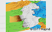 Physical Panoramic Map of Pica, political outside