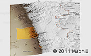 Physical Panoramic Map of Pica, semi-desaturated