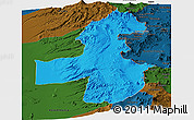 Political Panoramic Map of Pica, darken