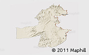 Shaded Relief Panoramic Map of Pica, cropped outside