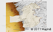 Shaded Relief Panoramic Map of Pica, physical outside