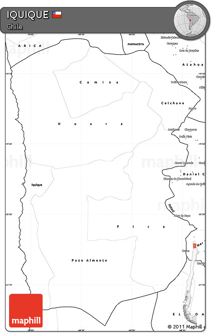 Blank Simple Map of IQUIQUE
