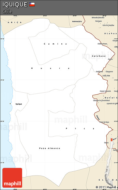 Classic Style Simple Map of IQUIQUE