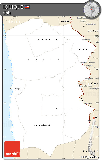 Classic Style Simple Map of IQUIQUE