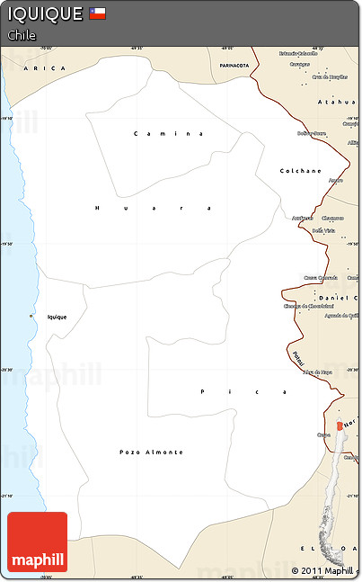 Classic Style Simple Map of IQUIQUE