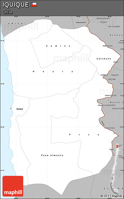 Gray Simple Map of IQUIQUE