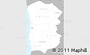Gray Simple Map of IQUIQUE, single color outside