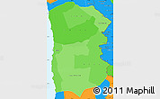 Political Shades Simple Map of IQUIQUE, political outside