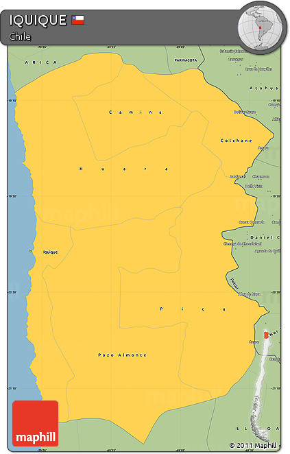 Savanna Style Simple Map of IQUIQUE