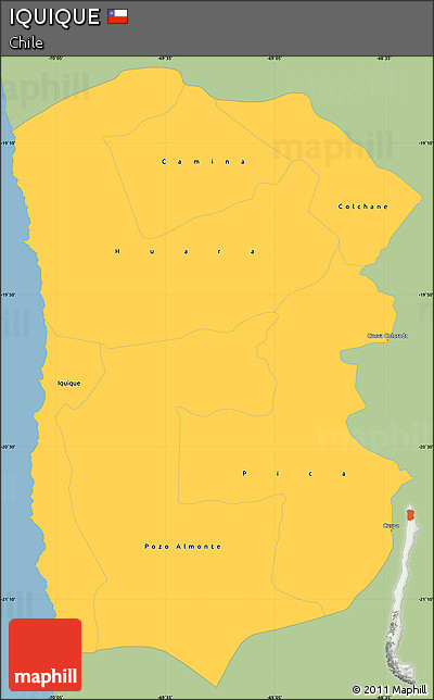 Savanna Style Simple Map of IQUIQUE, single color outside