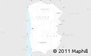 Silver Style Simple Map of IQUIQUE, single color outside