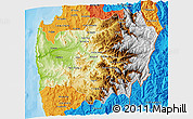 Physical 3D Map of LIMARI, political outside