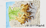 Physical 3D Map of LIMARI, shaded relief outside
