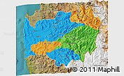 Political 3D Map of LIMARI, satellite outside