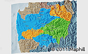 Political 3D Map of LIMARI, semi-desaturated