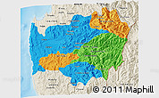 Political 3D Map of LIMARI, shaded relief outside