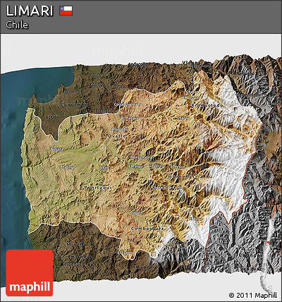 Satellite 3D Map of LIMARI, darken