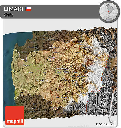 Satellite 3D Map of LIMARI, darken