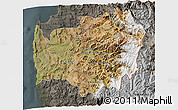 Satellite 3D Map of LIMARI, darken, semi-desaturated