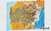 Satellite 3D Map of LIMARI, political shades outside