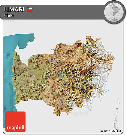 Satellite 3D Map of LIMARI, single color outside