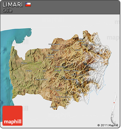 Satellite 3D Map of LIMARI, single color outside
