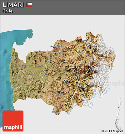 Satellite 3D Map of LIMARI, single color outside