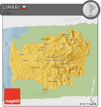 Savanna Style 3D Map of LIMARI, single color outside